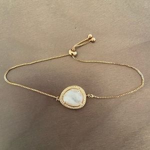 Melanie Auld Rose Quartz Teardrop bracelet